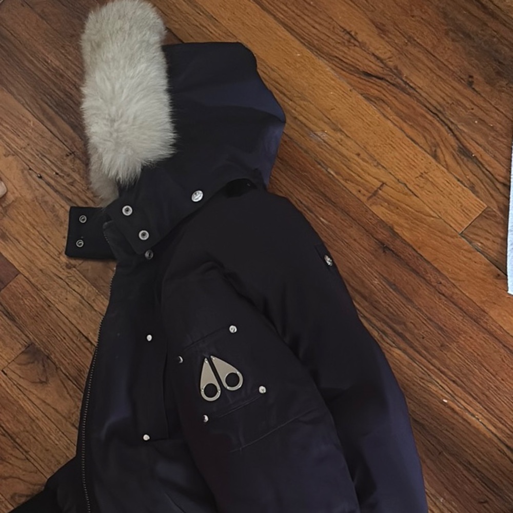 Mooose Knuckles kids coat navy blue